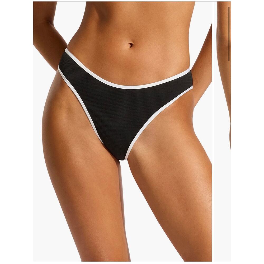 Seafolly Beach Bound High Cut Bikini Bottoms US 12 (New) - Picture 2 of 6